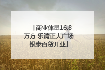 商业体量16.8万方 乐清正大广场银泰百货开业