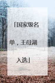 国家级名单，王母湖入选