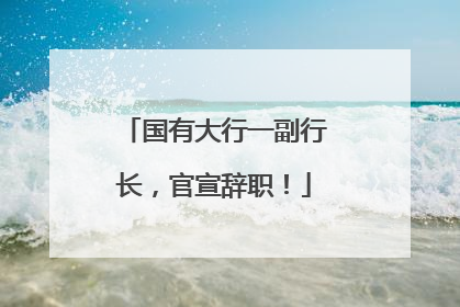 国有大行一副行长，官宣辞职！
