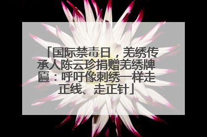 国际禁毒日，羌绣传承人陈云珍捐赠羌绣牌匾：呼吁像刺绣一样走正线、走正针