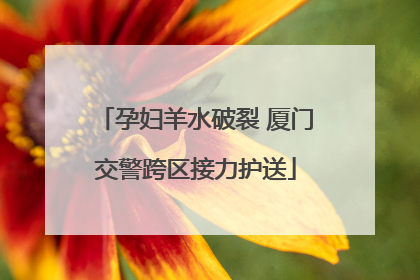 孕妇羊水破裂 厦门交警跨区接力护送