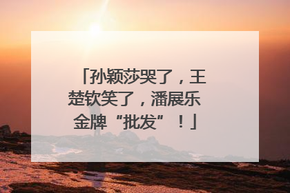 孙颖莎哭了，王楚钦笑了，潘展乐金牌“批发”！