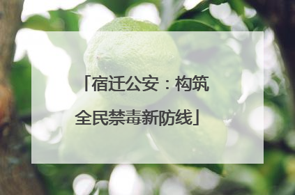 宿迁公安：构筑全民禁毒新防线