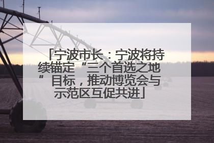 宁波市长：宁波将持续锚定“三个首选之地”目标，推动博览会与示范区互促共进