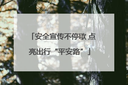 安全宣传不停歇 点亮出行“平安路”