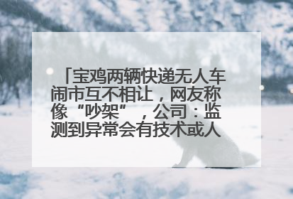 宝鸡两辆快递无人车闹市互不相让，网友称像“吵架”，公司：监测到异常会有技术或人为干预处置