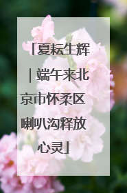 夏耘生辉｜端午来北京市怀柔区喇叭沟释放心灵