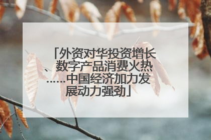 外资对华投资增长、数字产品消费火热……中国经济加力发展动力强劲
