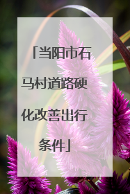 当阳市石马村道路硬化改善出行条件