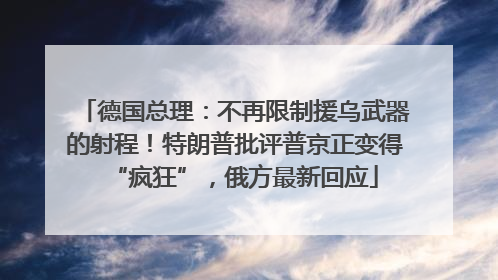 德国总理：不再限制援乌武器的射程！特朗普批评普京正变得“疯狂”，俄方最新回应