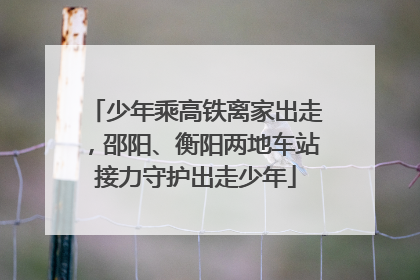 少年乘高铁离家出走，邵阳、衡阳两地车站接力守护出走少年