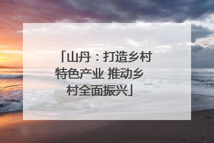 山丹：打造乡村特色产业 推动乡村全面振兴