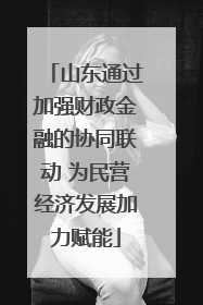 山东通过加强财政金融的协同联动 为民营经济发展加力赋能