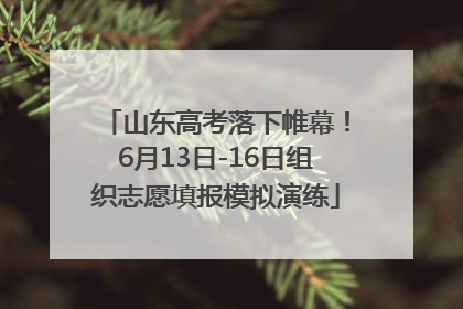 山东高考落下帷幕！6月13日-16日组织志愿填报模拟演练