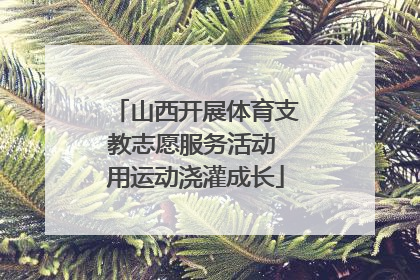 山西开展体育支教志愿服务活动 用运动浇灌成长