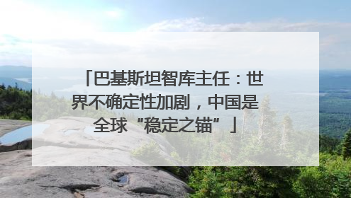 巴基斯坦智库主任：世界不确定性加剧，中国是全球“稳定之锚”