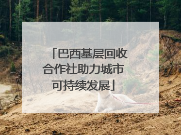 巴西基层回收合作社助力城市可持续发展