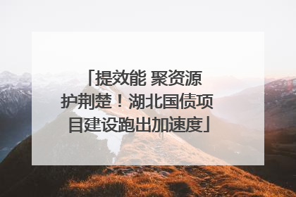 提效能 聚资源 护荆楚！湖北国债项目建设跑出加速度