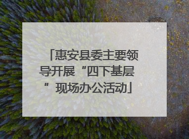 惠安县委主要领导开展“四下基层”现场办公活动