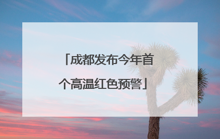 成都发布今年首个高温红色预警