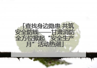 查找身边隐患 共筑安全防线——甘肃消防全方位掀起“安全生产月”活动热潮