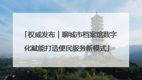 权威发布｜聊城市档案馆数字化赋能打造便民服务新模式
