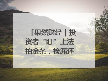 果然财经｜投资者“盯”上法拍金条，捡漏还是风险？