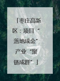 枣庄高新区：项目“落地成金” 产业“聚链成群”