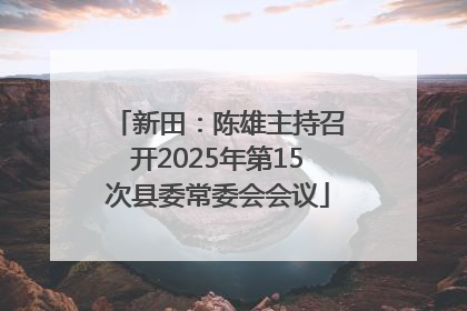 新田：陈雄主持召开2025年第15次县委常委会会议