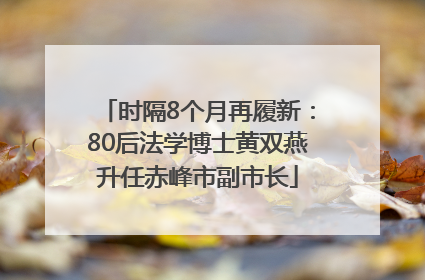 时隔8个月再履新：80后法学博士黄双燕升任赤峰市副市长