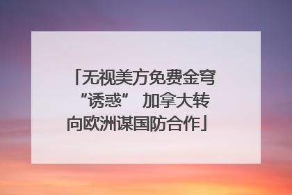 无视美方免费金穹“诱惑” 加拿大转向欧洲谋国防合作