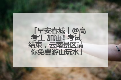 早安春城丨@高考生 加油！考试结束，云南景区请你免费游山玩水