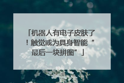 机器人有电子皮肤了！触觉或为具身智能“最后一块拼图”