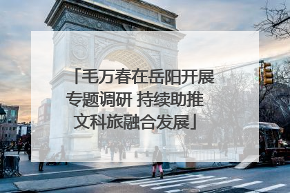 毛万春在岳阳开展专题调研 持续助推文科旅融合发展
