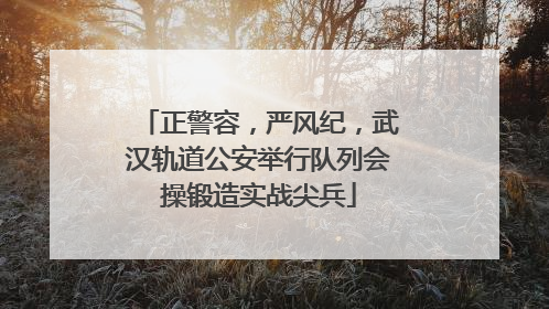 正警容，严风纪，武汉轨道公安举行队列会操锻造实战尖兵