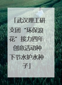 武汉理工研支团“环保浪花”接力四年 创意活动种下节水护水种子