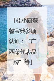 桂小厨获餐宝典多项认证：“广西菜代表品牌”等