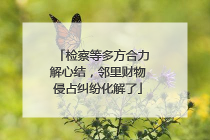 检察等多方合力解心结，邻里财物侵占纠纷化解了