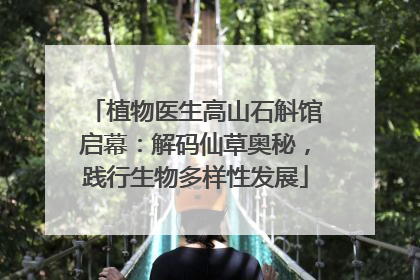 植物医生高山石斛馆启幕：解码仙草奥秘，践行生物多样性发展