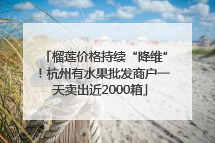 榴莲价格持续“降维”！杭州有水果批发商户一天卖出近2000箱
