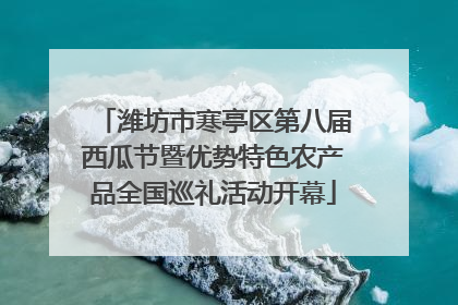 潍坊市寒亭区第八届西瓜节暨优势特色农产品全国巡礼活动开幕