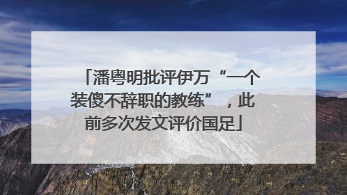 潘粤明批评伊万“一个装傻不辞职的教练”，此前多次发文评价国足