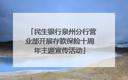 民生银行泉州分行营业部开展存款保险十周年主题宣传活动
