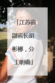 江苏省副省长胡彬郴，分工明确