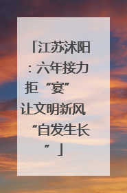 江苏沭阳：六年接力拒“宴” 让文明新风“自发生长”