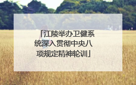 江陵举办卫健系统深入贯彻中央八项规定精神轮训