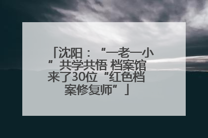 沈阳：“一老一小”共学共悟 档案馆来了30位“红色档案修复师”