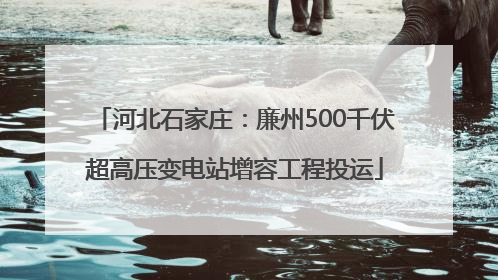 河北石家庄：廉州500千伏超高压变电站增容工程投运