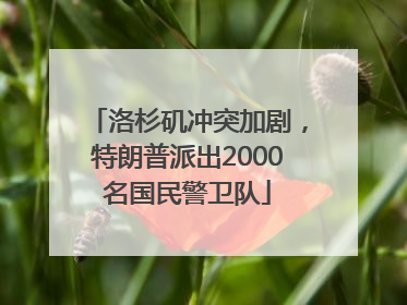 洛杉矶冲突加剧，特朗普派出2000名国民警卫队