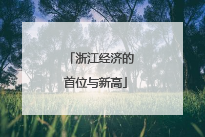 浙江经济的首位与新高